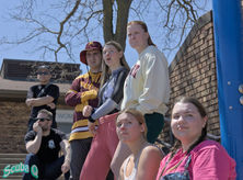 UMN students looking at the lake 