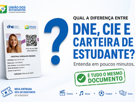 DNE, CIE e carteira de estudante são o mesmo documento estudantil