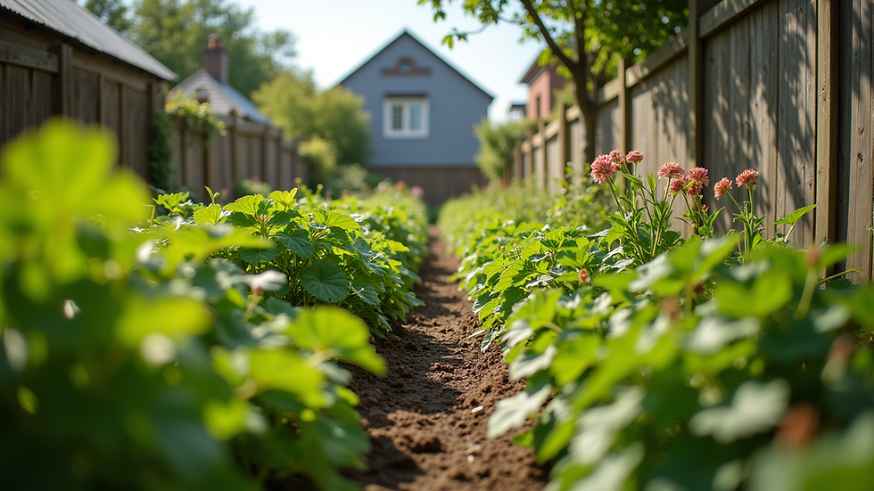 Eye-level view of a community garden flourishing in St Ann's East