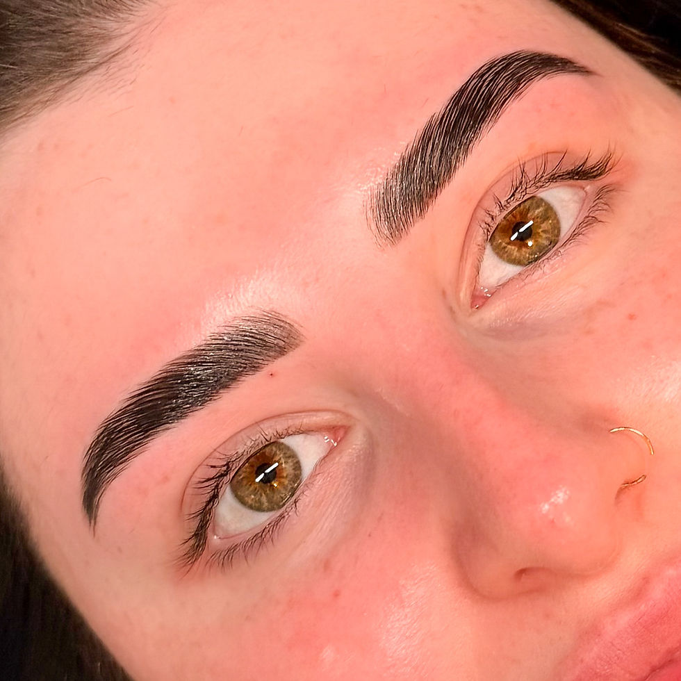Brow lamination Birmingham fluffy styled brows natural full look