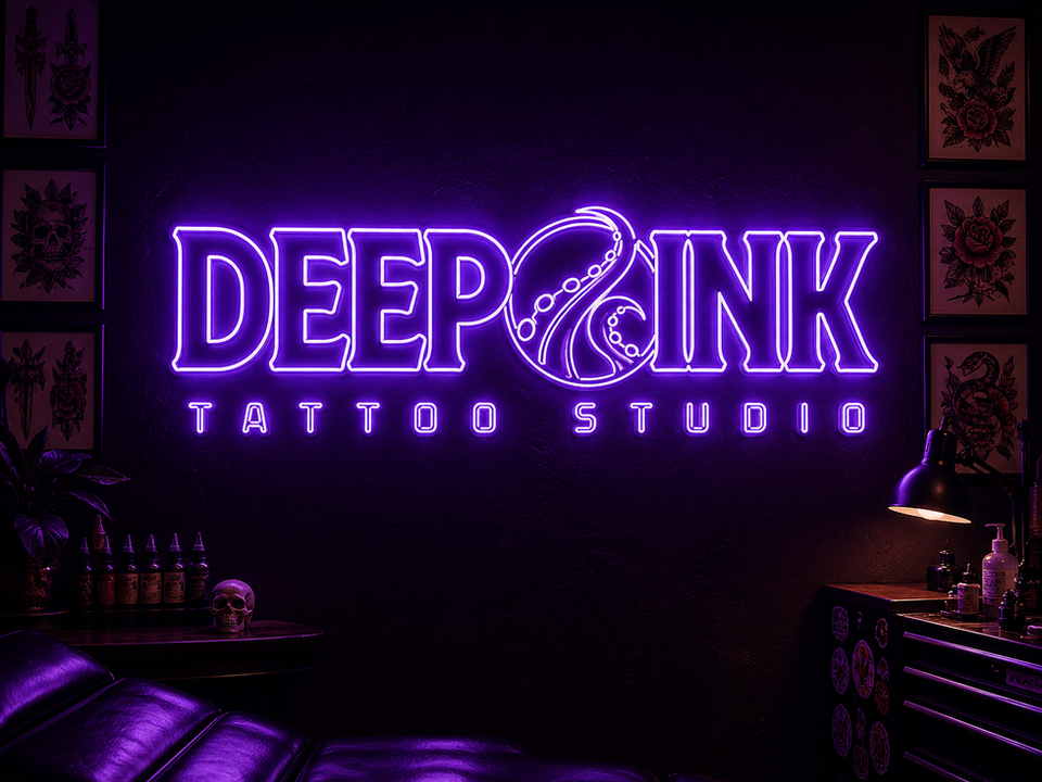 Deep Ink Tattoo Studio Sign