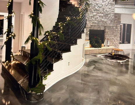 Titanium leather granite stairs with granite treads granite nosing and granite risers