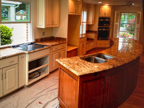 Cream and tan kitchen with granite countertops st. cecilia