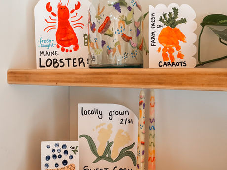 DIY acrylic paint summer candlesticks