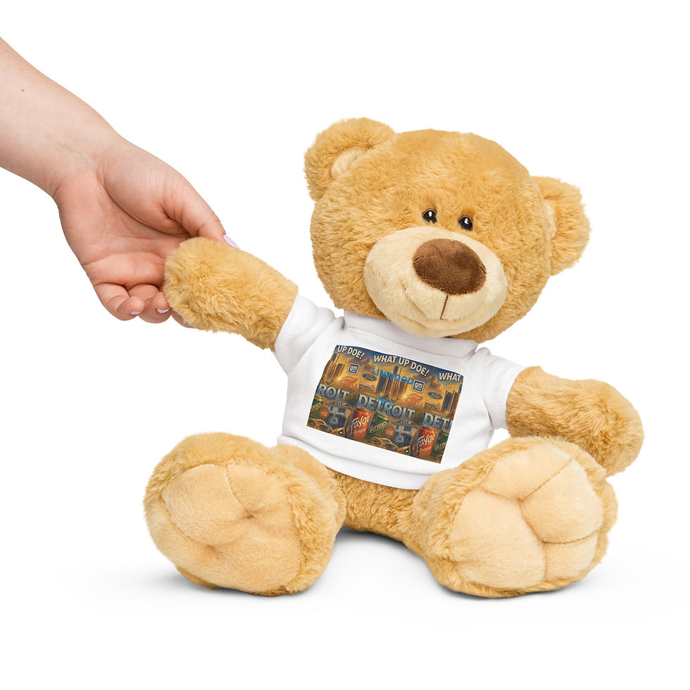 Miniaturebillede: Teddy bear with a Detroit Linwood T-shirt