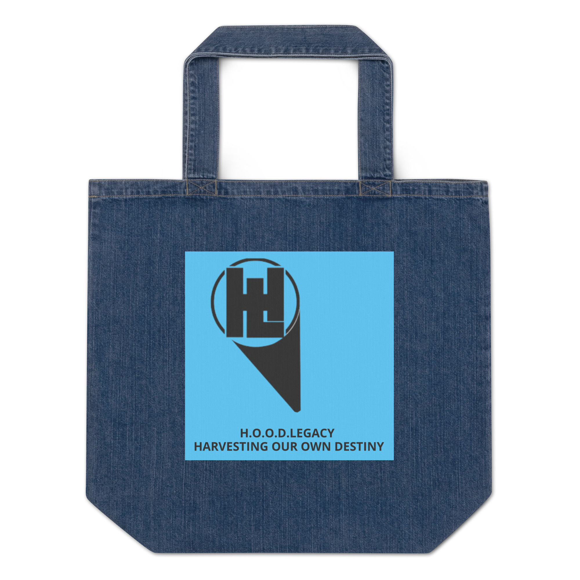 Organic denim tote bag