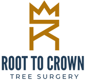 Root to Crown logo featuring a professional design symbolising precision and excellence in tree surgery and arboricultural se