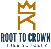 Root to Crown logo featuring a professional design symbolising precision and excellence in tree surgery and arboricultural se