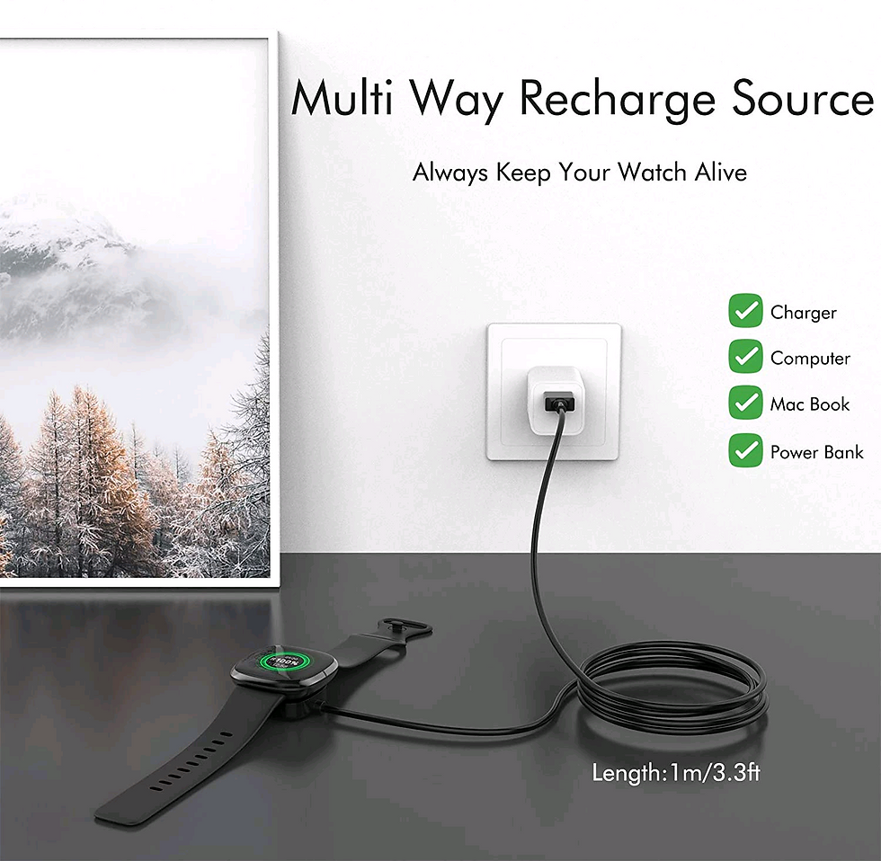 Thumbnail: Wireless Charger For Fitbit Sense Versa 3 4 Watch USB Fast Charging Dock Cable