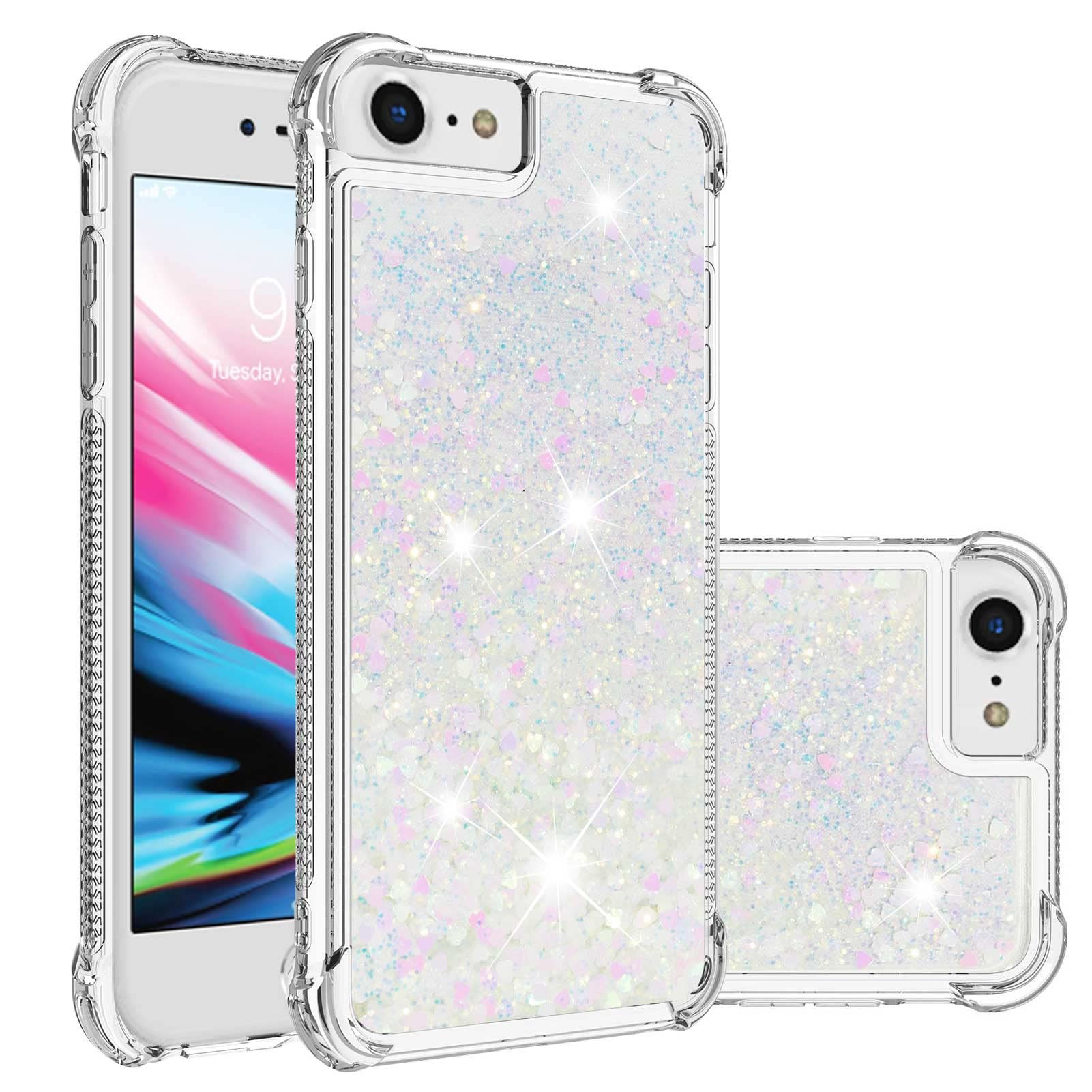 Asdsinfor iPhone SE 2022 /iPhone SE 2020 Phone CaseGlitter Liquid Cute Clear Qui