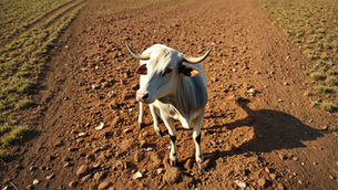 gado em pastagem seca no Mato Grosso afetada pela estiagem