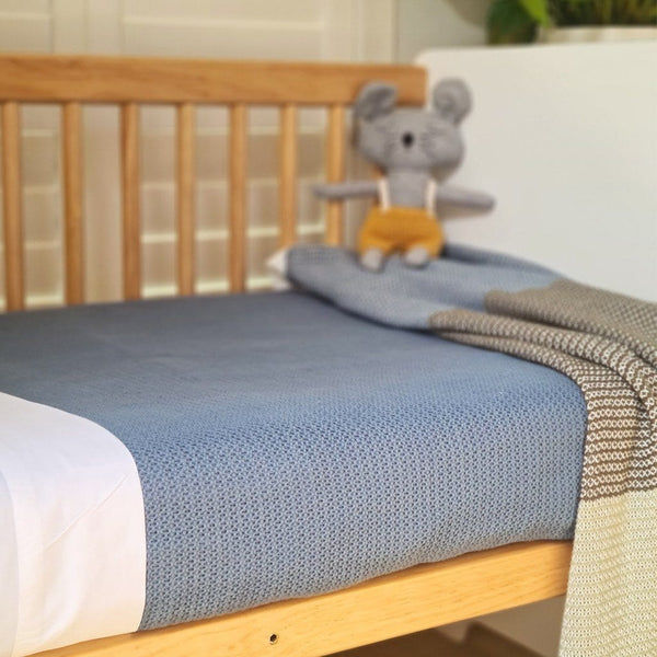 Thumbnail:  Organic Cotton Cellular Cot Blankets - Slate