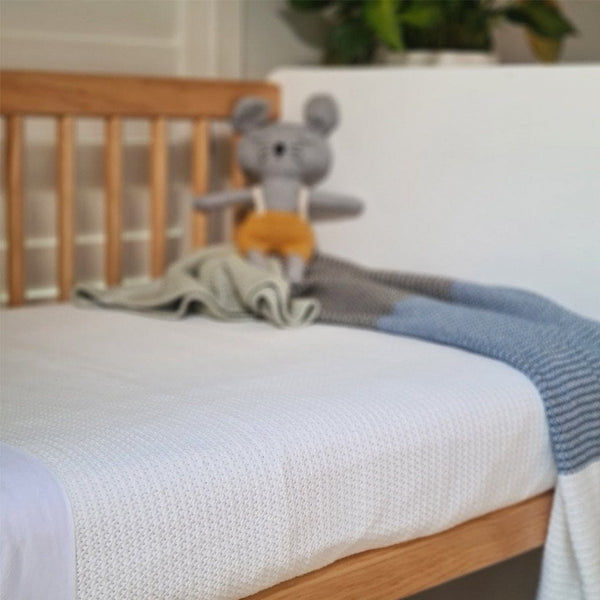Thumbnail: Organic Cotton Cellular Cot Blankets - Cream