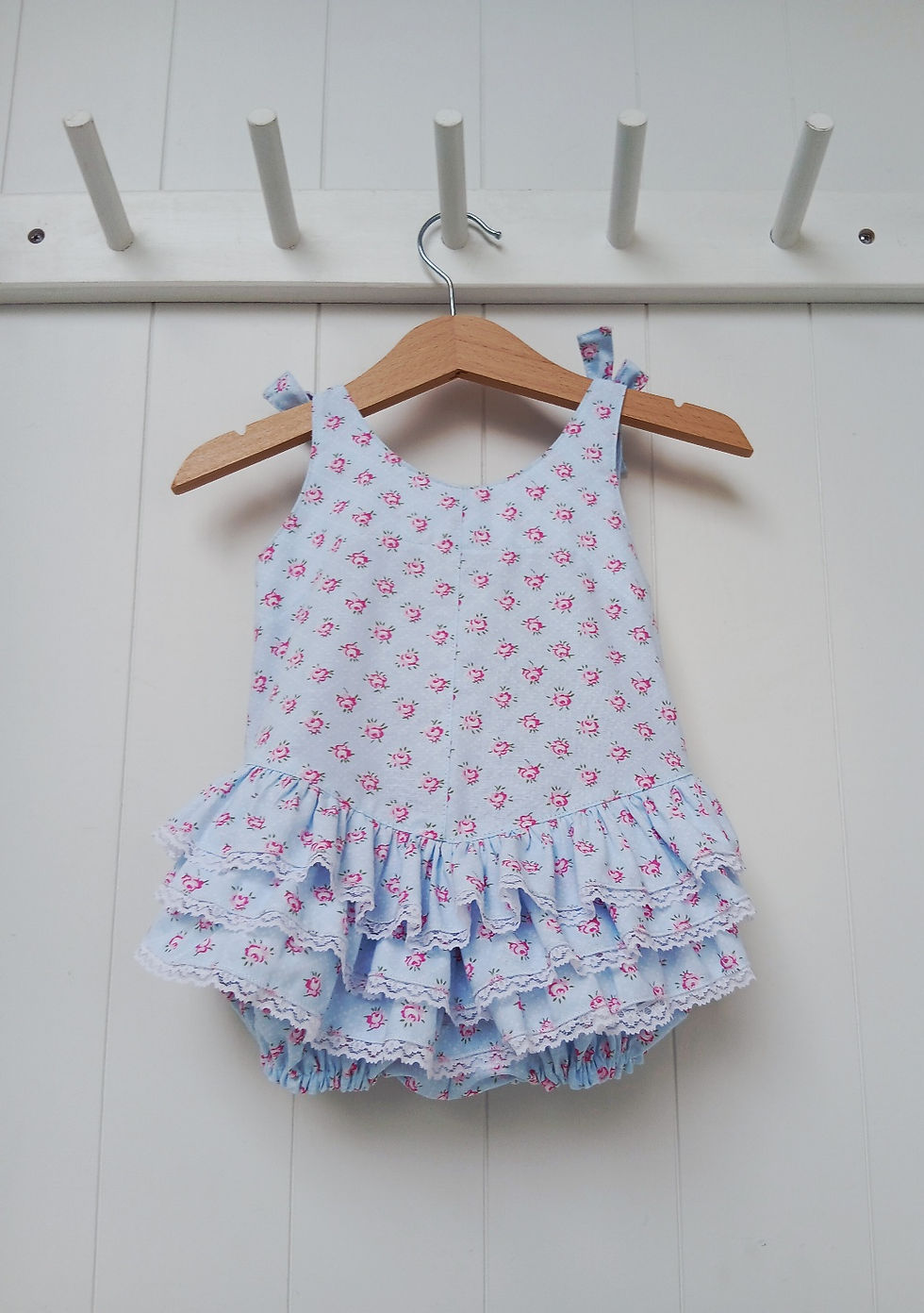 Thumbnail: 3-6 Months Blue & PinkFlowers Romper