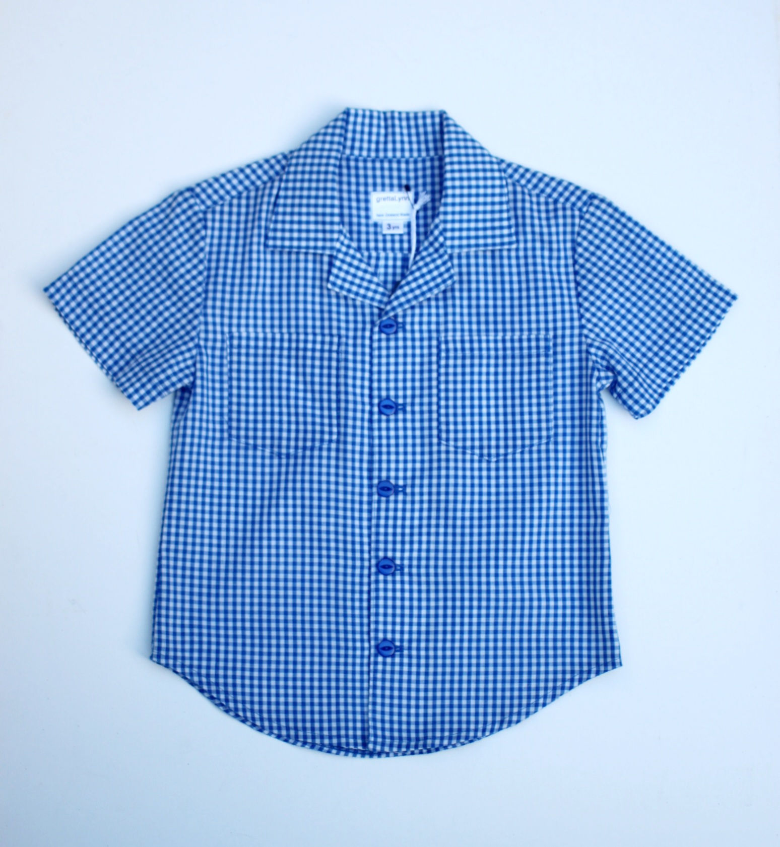 3 Yrs Blue Checker Shirt