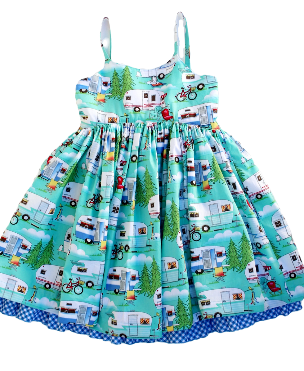  5 Yrs Bright Teal Caravan Flared Dress