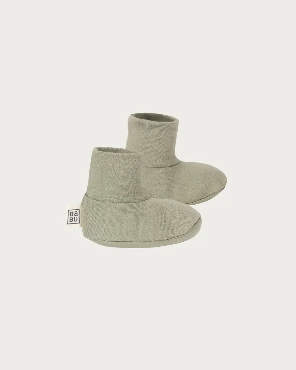 Babu Organic Cotton Booties - Sage
