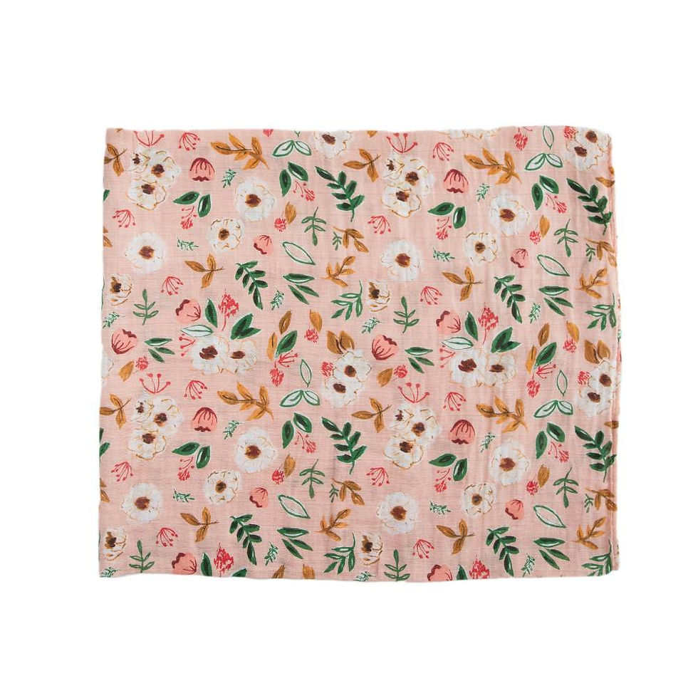 Thumbnail: Little Unicorn Single Cotton Muslin Swaddle - Vintage Floral