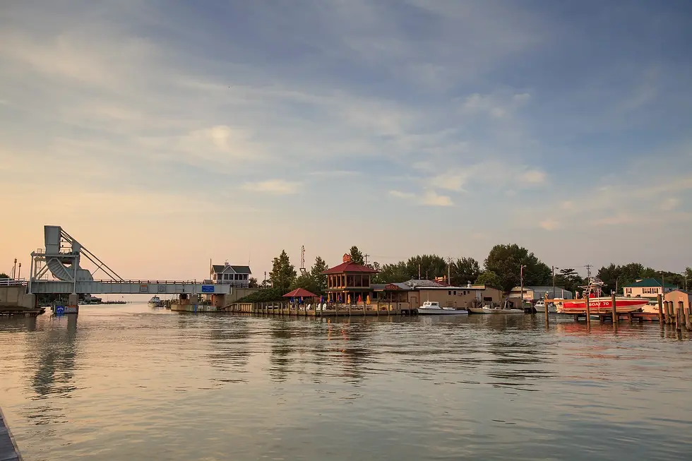 Waterfront view of Tilghman Island and the bridge