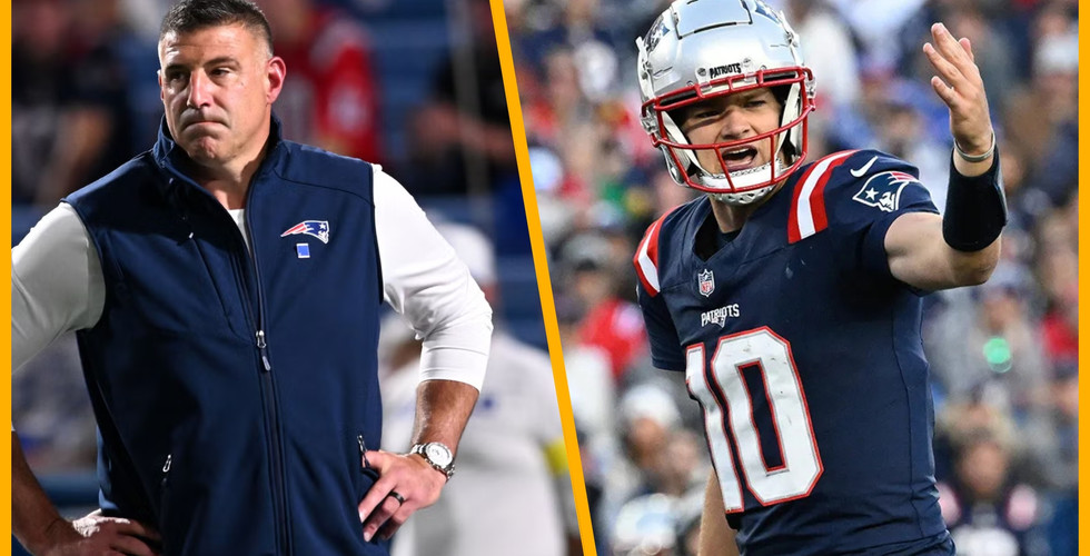 Mike Vrabel and Drake Maye