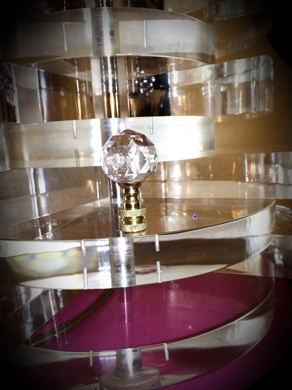 Thumbnail: Versatile Vintage Karl Springer style BIG chunky Lucite lamp +upgrades & extras