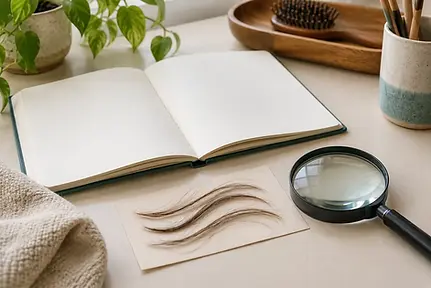 Illustrative hair and scalp study workspace