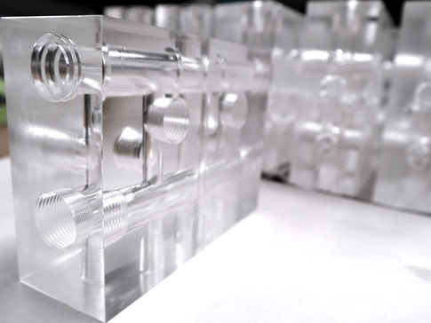Machined Acrylic Blocks for Water Purification.