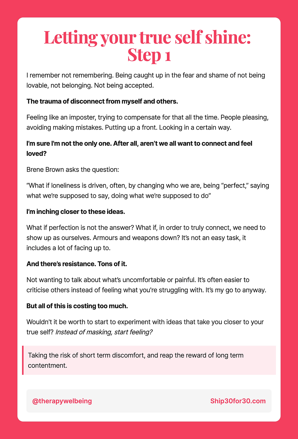 Letting your true self shine