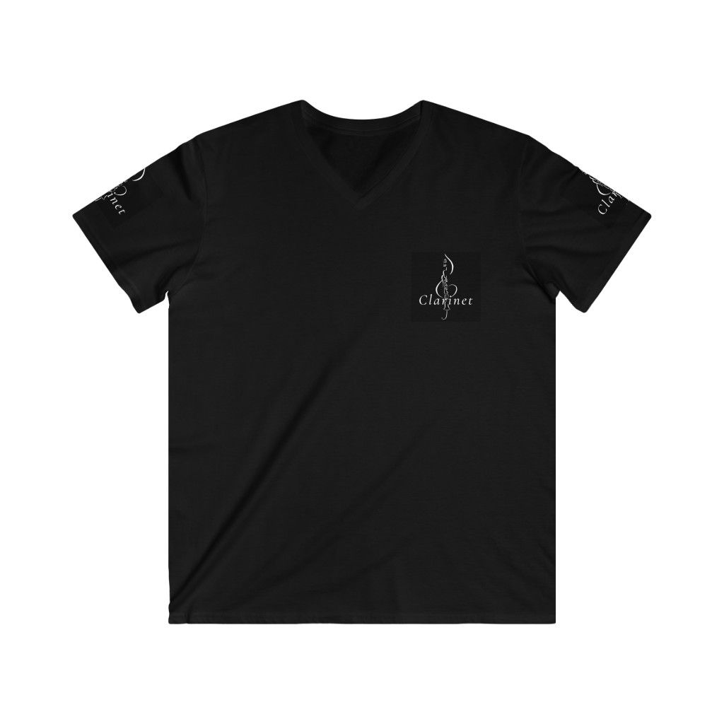 Clarinet Men's Fitted V-Neck Short Sleeve Tee Black