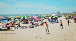 Crowded beach on 4th of July weekend