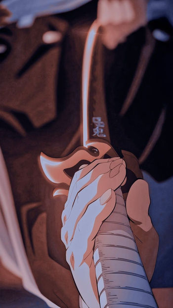 Wallpaper about rengoku's sword in demon slayer