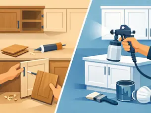 Cabinet Refacing Versus Cabinet Spraying