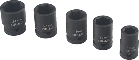 Impact sockets long 75 mm 1/2" inner square