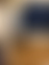 An open, empty closet is on the left, with a mostly empty wooden floor, and a few stacked boxes and bins are directly ahead, underneath a window with closed blue curtains.