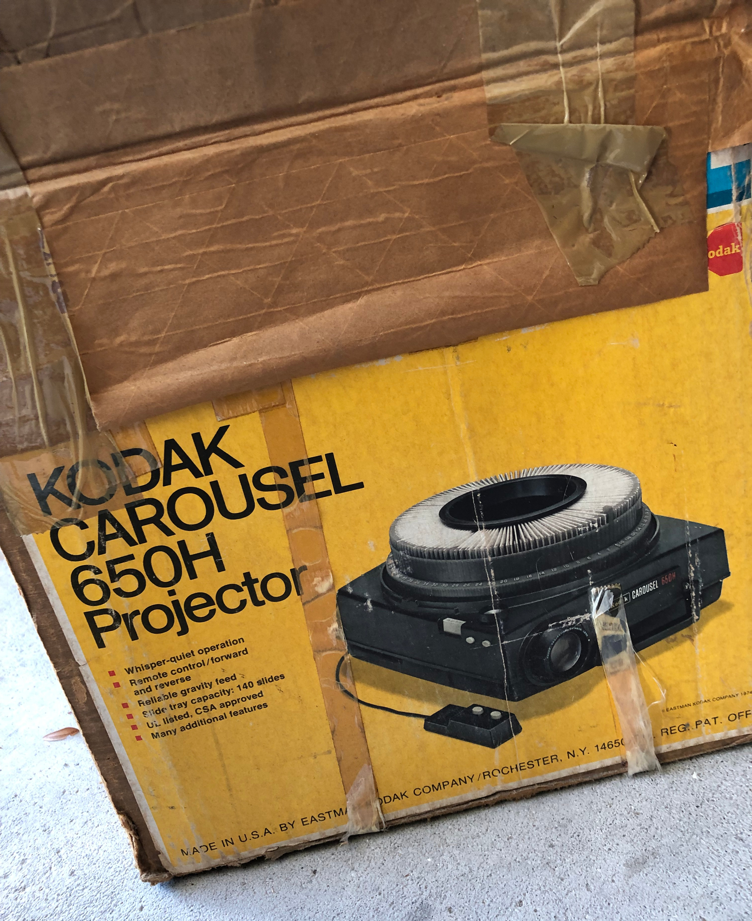 Kodak Carousel slide projector box - slides are an example of the items Vintage Solutions is able to digitize