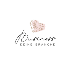 Feminines Logodesign mit geometrischem Herzsymbol in Roségold-Look und eleganter Schreibschrift. Ideal für Hochzeitsplanung, Handmade-Produkte, Papeterie oder persönliche Coaching-Angebote. Emotional, modern und individuell anpassbar.