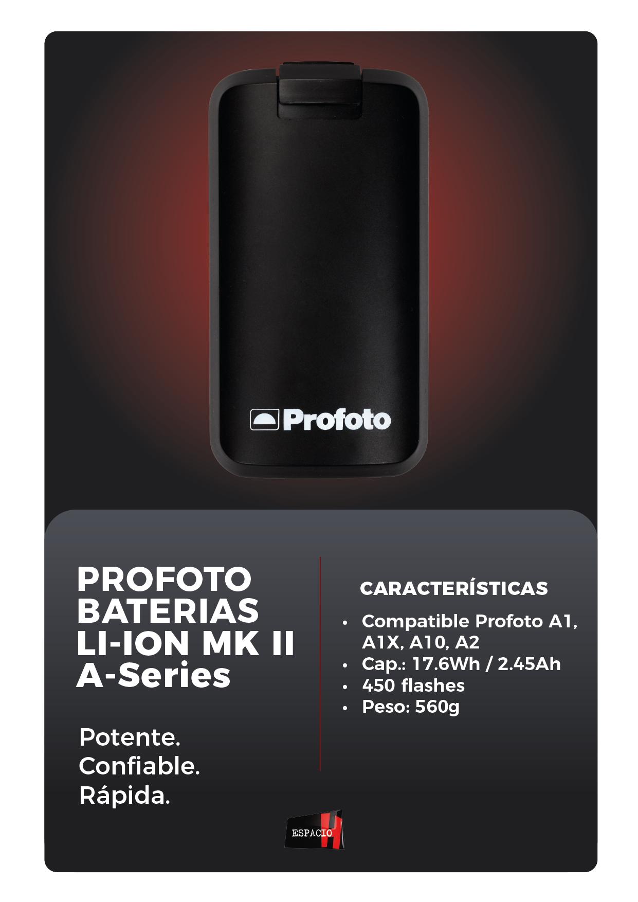 Art. 067 - Profoto Batería Mk II línea A‑Series  (A1, A1X, A10 y A2)