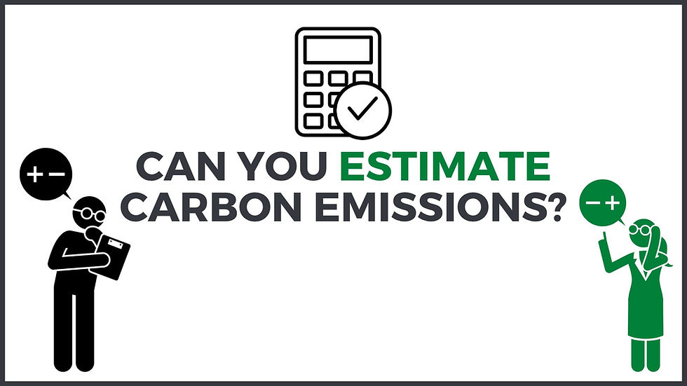 An infographic title for can you estimate carbon emissions with human figures and designs