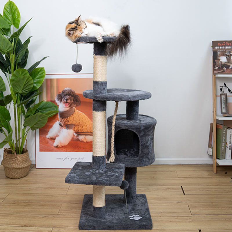 Miniature : Arbre à Chat Maison Luxueuse en Peluche