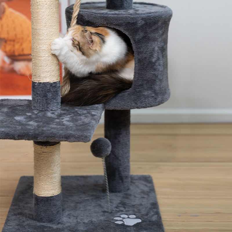 Miniature : Arbre à Chat Maison Luxueuse en Peluche