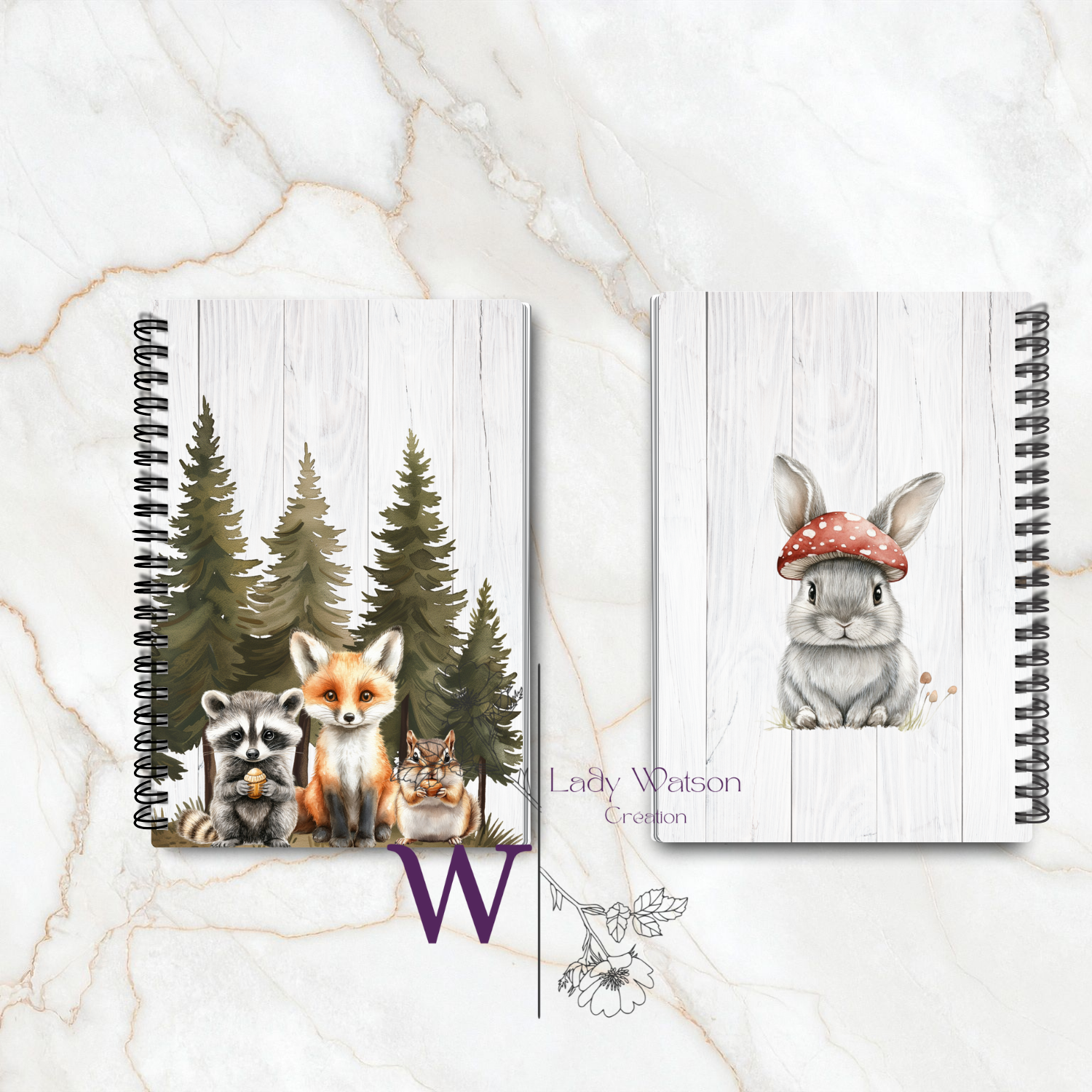 Ensemble bloc-notes A5 personnalisé – Forêt