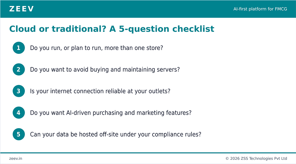 Five-question checklist to decide between cloud ERP and traditional ERP