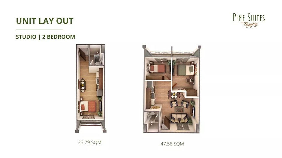 Condo For Sale In Tagaytay | Pine Suites Tagaytay Unit Layout