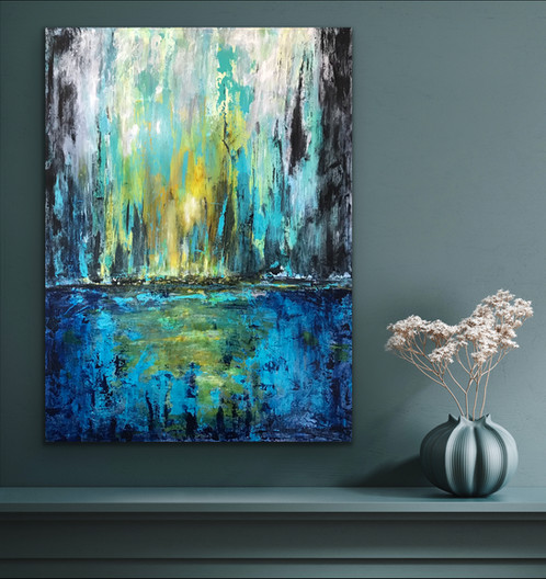 Finding way moon life trust water blue gold turquoise horizon