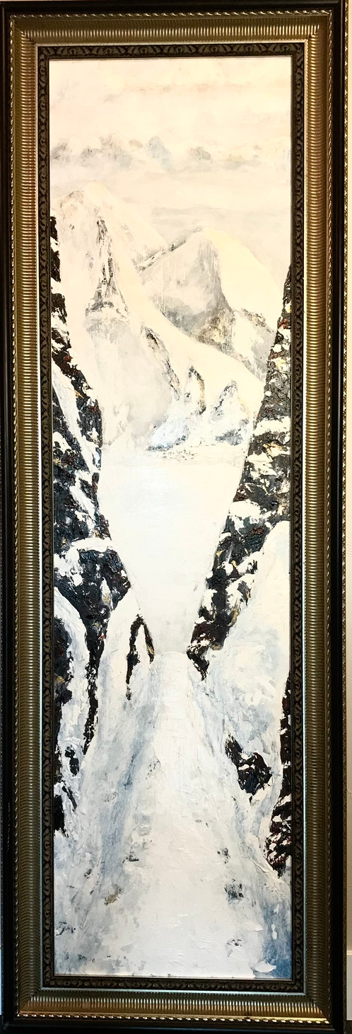 couloir brave skiing mountain face fear home gold white black