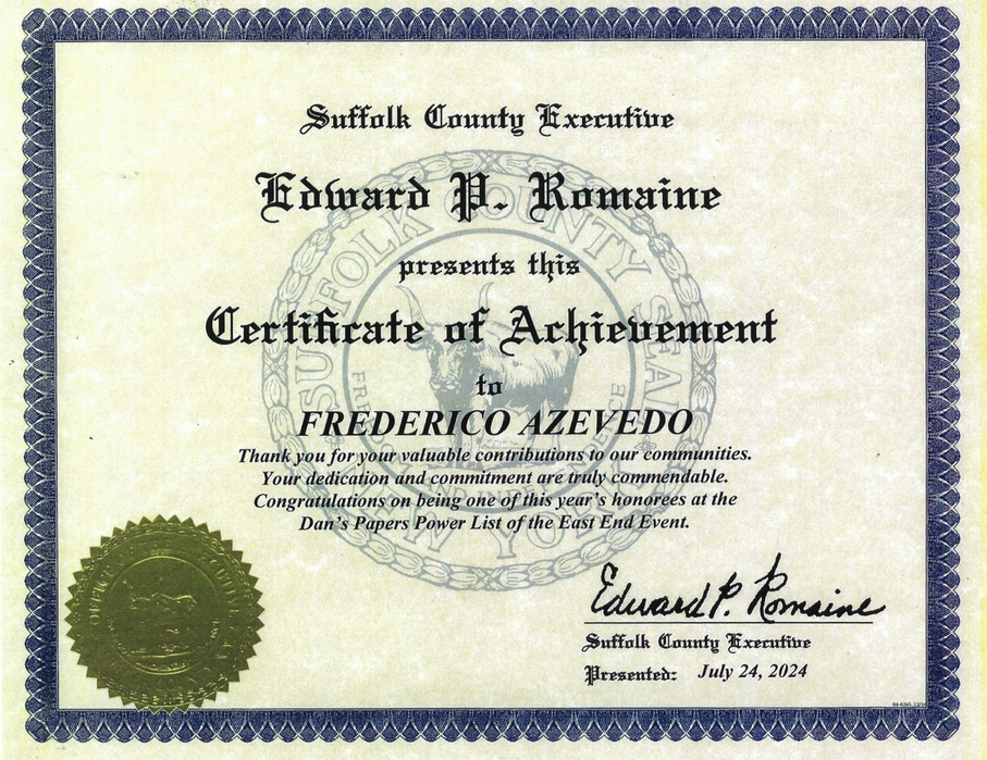 Suffolk County Executive Award July 2024