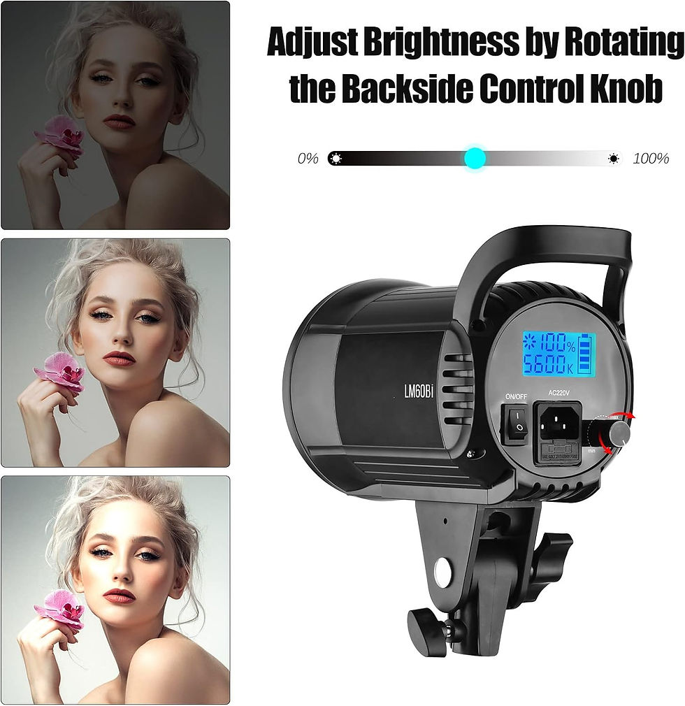 Miniatura: Andoer LM60Bi - Luz LED portátil para fotografía de 60 W, luz de video de estudi