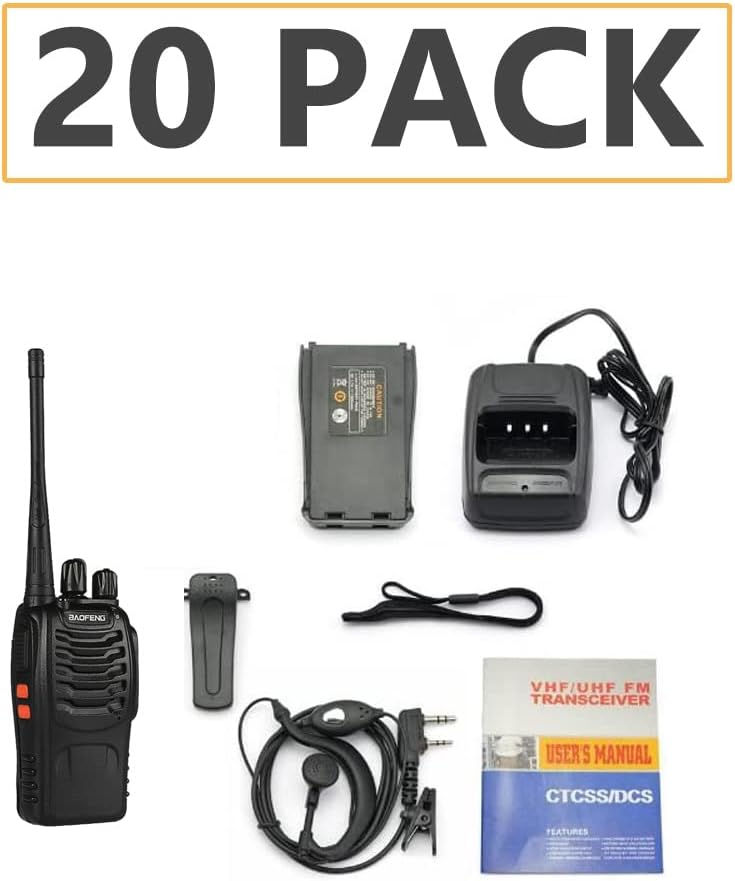 BAOFENG BF-888S Walkie Talkie - Paquete de 20 walkie talkies para equipo, escuel