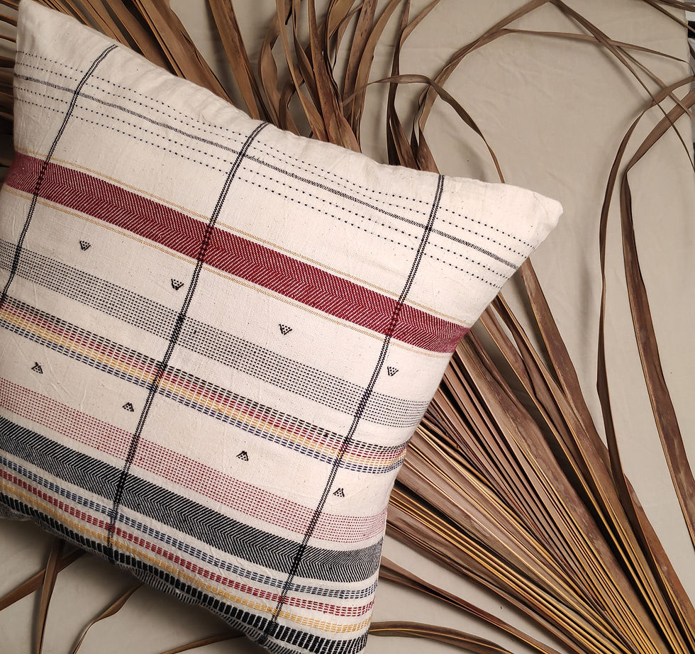 Thumbnail: Vanchai Off-White Antique Organic Cotton Cushion Cover