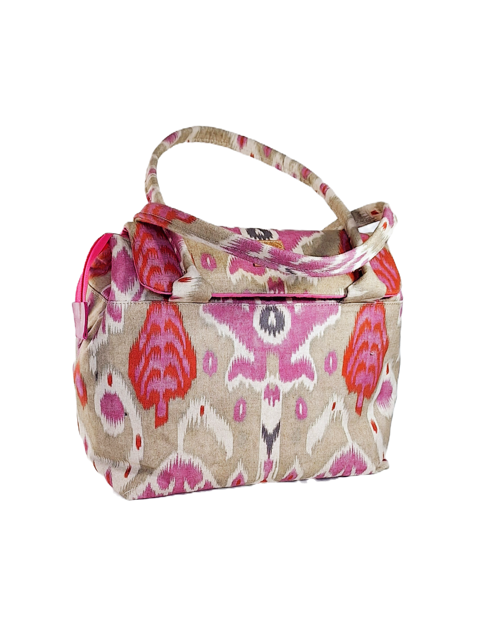 Ikat pink lino